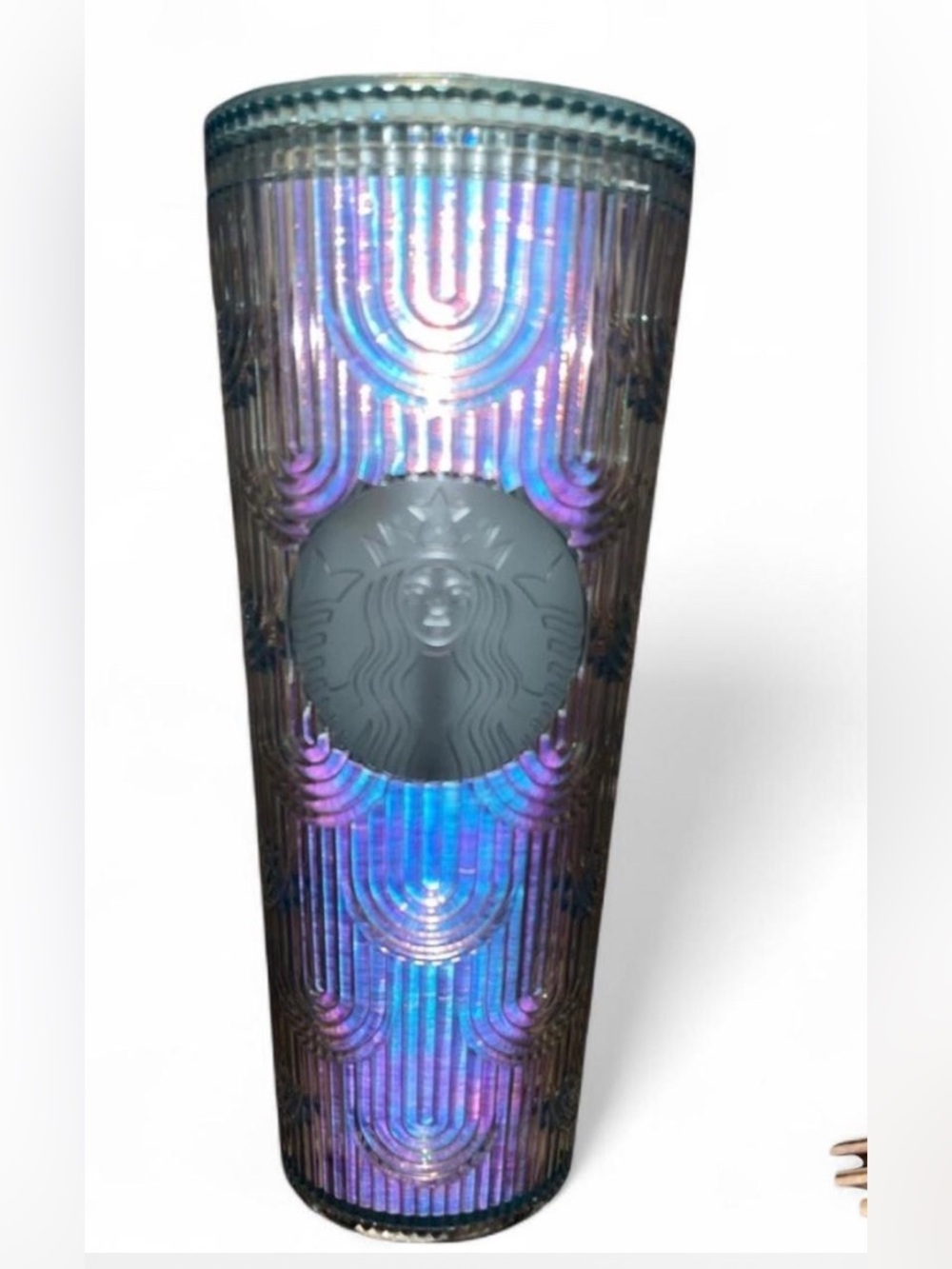Starbucks Venti Tumbler Iridescent Rare Holographic Ridged Mermaid Scale 24oz